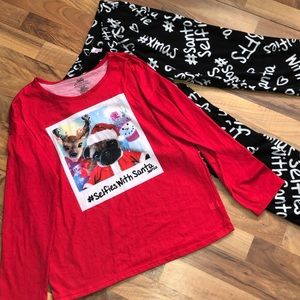 #SelfiesWithSanta Christmas Justice Pajamas